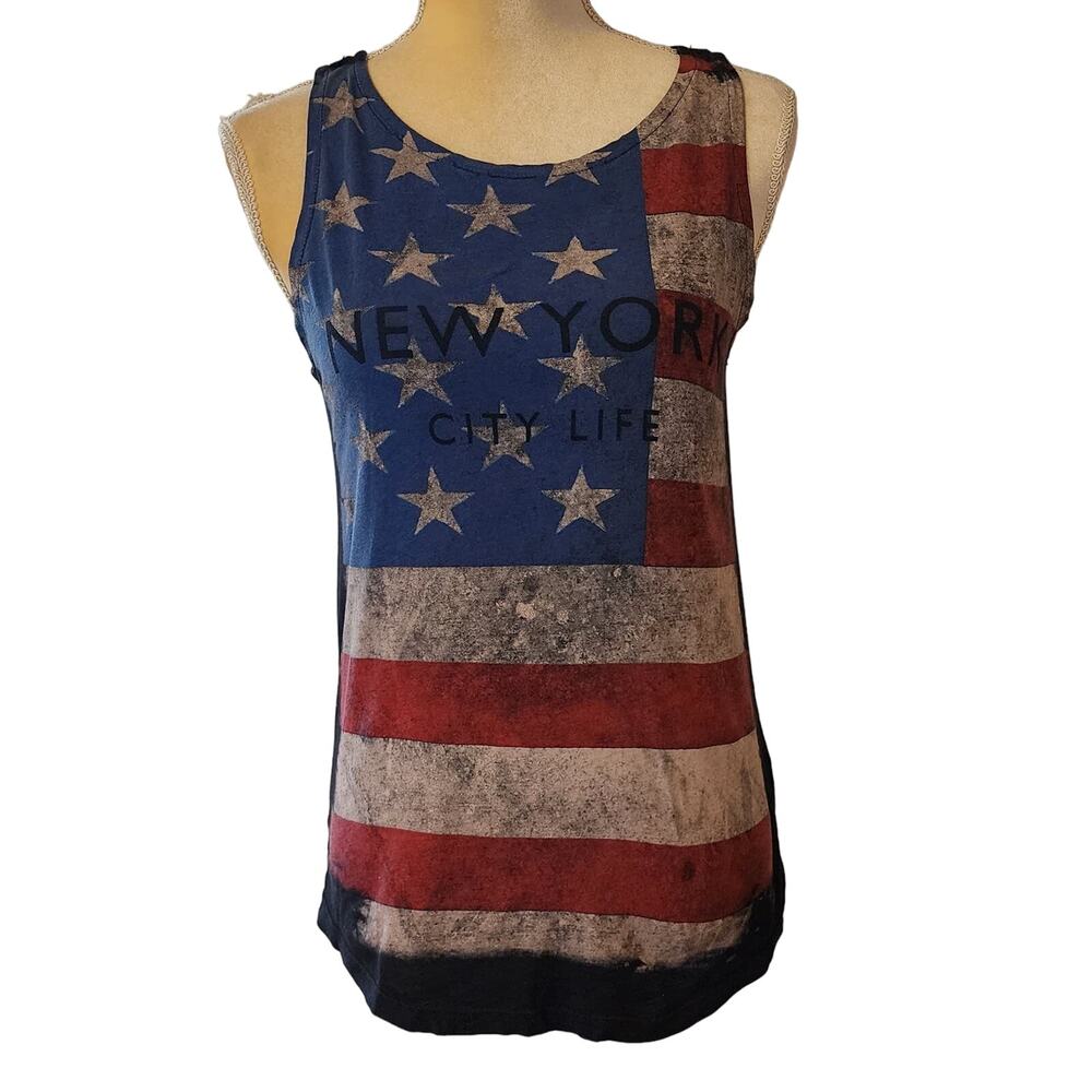 Pull&Bear New York City Life American Flag Sleeveless Tank Size Small